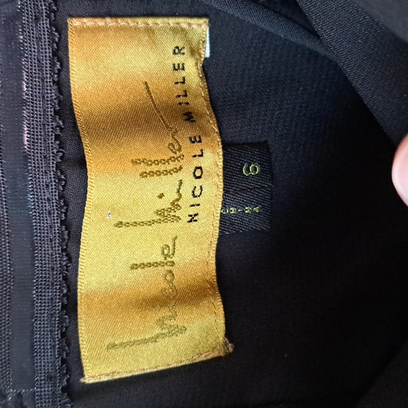Nicole Miller Silk & Gold Lurex Strapless Mini Dress SZ 6 - Picture 4 of 16